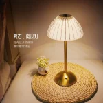Retro Ins Style Metal Rechargeable Table Lamp, Luxury Bedside Ambience Light 网红 Night Light for Bedroom - Image 5