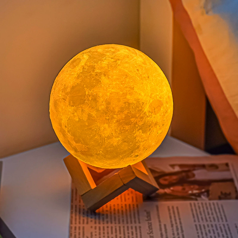O1CN01GYBamr1Do2aybToNZ_!!2201207670262-0-cib.jpg_ 3D Moon Lamp Planet Night Light, Starry Sky Ambience Bedside Table Lamp for Bedroom Gift - Image 1