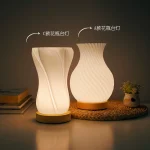 3D Printed Cream Style Table Lamp, Retro Vase Shape Remote Control Bedside Night Light for Bedroom Study Sleep Ambience Decor - Image 5