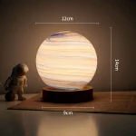 Nordic 3D Print Bedside Lamp, Moon Planet Star Projector Night Light for Bedroom Sleep Ambiance - Image 4