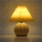 Nordic Ins Pleated Table Lamp, Luxury Umbrella Shape LED Bedside Night Light for Bedroom Homestay Ambiance & Gift - Image 2