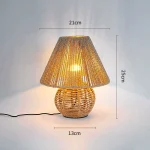 Mid-Century Wabi Sabi Rattan Table Lamp, French Retro Woven Ambient Lamp for Living Room, Homestay & Bedroom Bedside Decor - Image 2