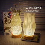 Ins Cream Style 3D Print Touch Dimmable Desk Lamp, Rechargeable Bedside Night Light Vase Lamp for Bedroom Study - Image 4