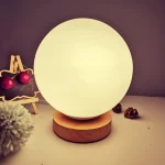 Nordic Solid Wood USB Table Lamp, Wabi Sabi LED Bedside Night Light Creative Ambience Lamp for Bedroom Study Homestay - Image 5